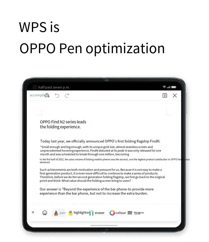 Original OPPO Pen stylus is suitable for OPPO Find N2 series folding screen mobile phone to write smoothly and hold comfortably.