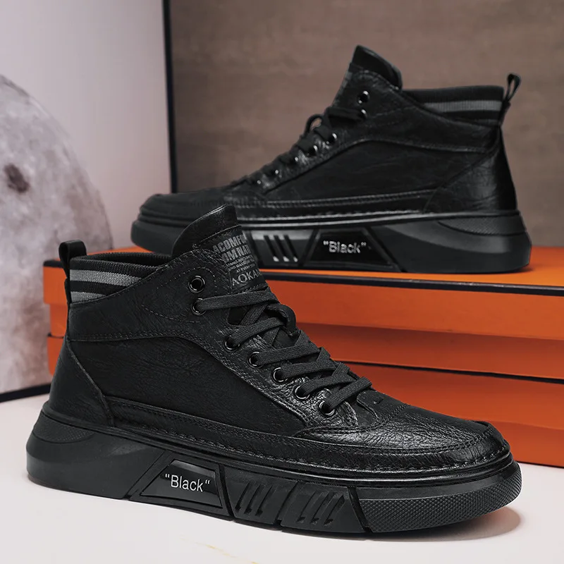 Mens Shoes 2024 Casual Sneakers Platform Safety Leather Loafers Skateboard Designer Luxury Sport Fashion Tennis Work Boots 4