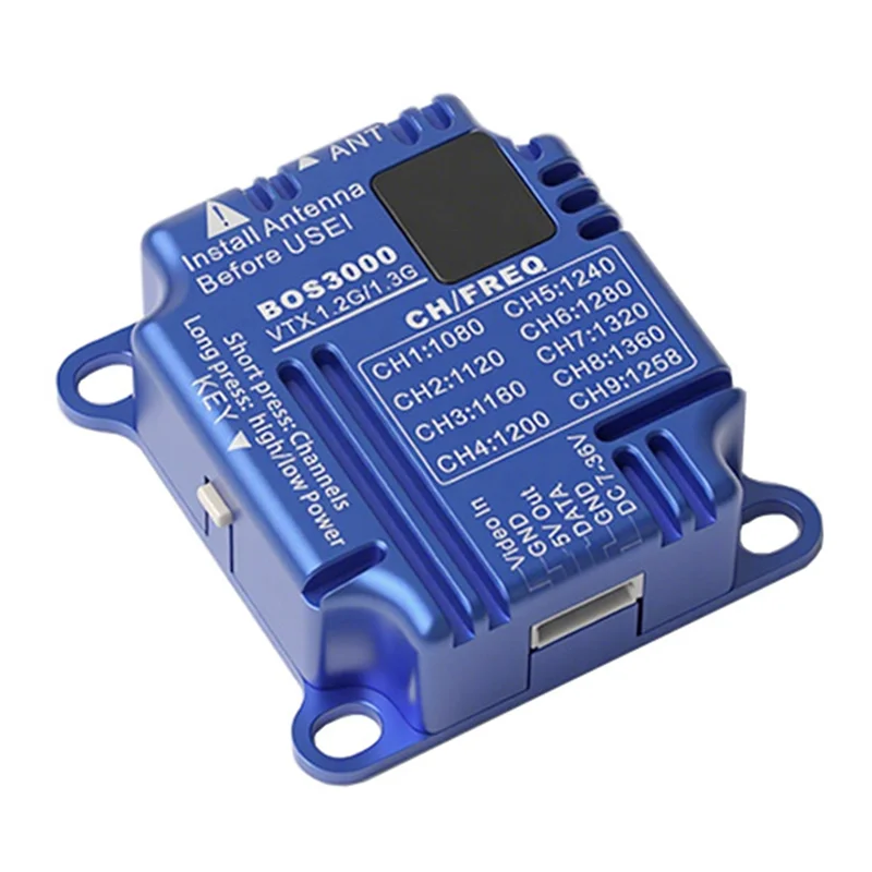 VTX 1.2G/1.3G 3W FPV Émetteur Puissance Réglable 3000mW 9 Canaux MMCX pour Drone