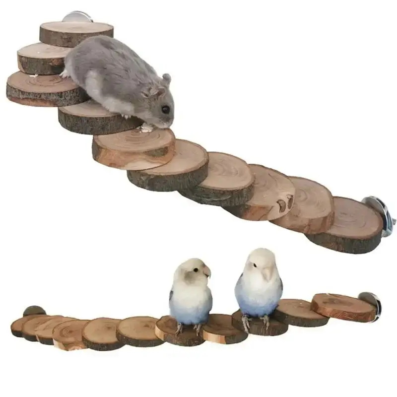 Hamster Wooden Ladder Toy For Cage 6/10 Steps Wood Climbing Blocks Chew Pig Rat Hedgehog Small Pet Accessories 2