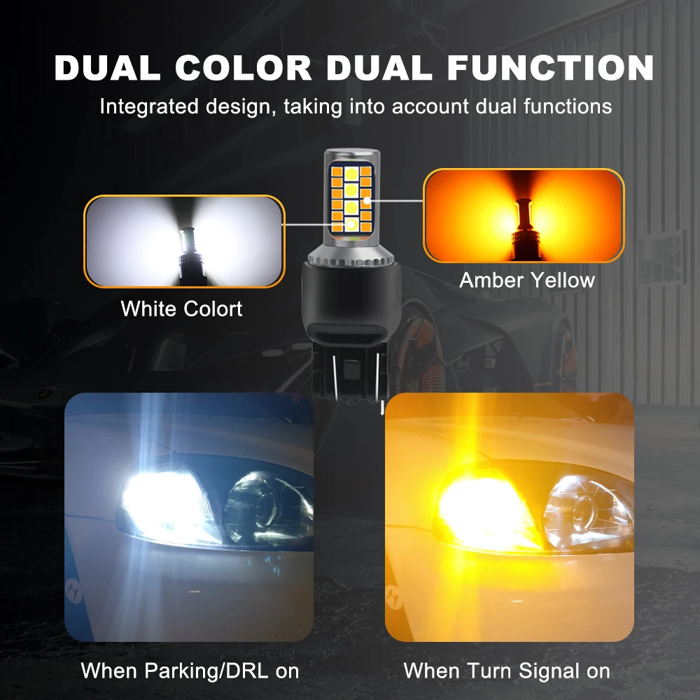 ANMINGPU-T20 7443 Led W21/5W 1157 BAY15D Led P21/5W 3157 Led , T25 P27/7W ڵ  õ DRL   12V, 1 