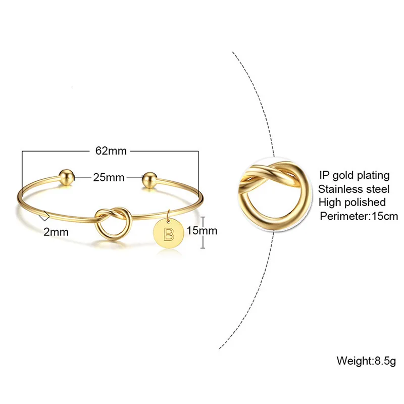 EOVNP Trendy Initial Coin Charm Bangle for Women Men Lover Wife Stainless Steel Letter Cuff Bracelet Couple Jewelry bracelet jewelry