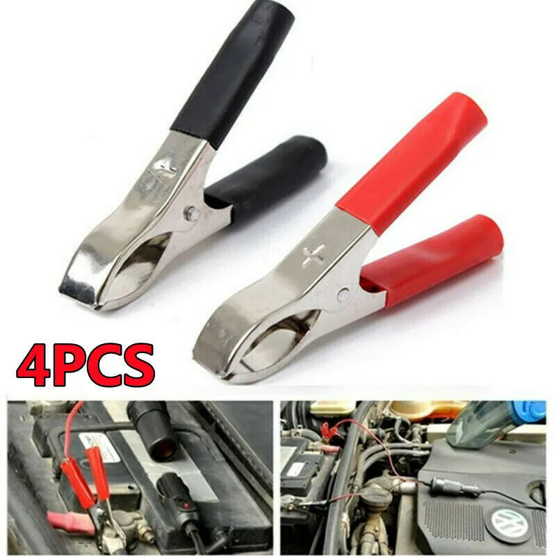 Alligator Clips Battery Charger  Alligator Clips Test Leads - 4 Pcs 30a  75mm Car - Aliexpress