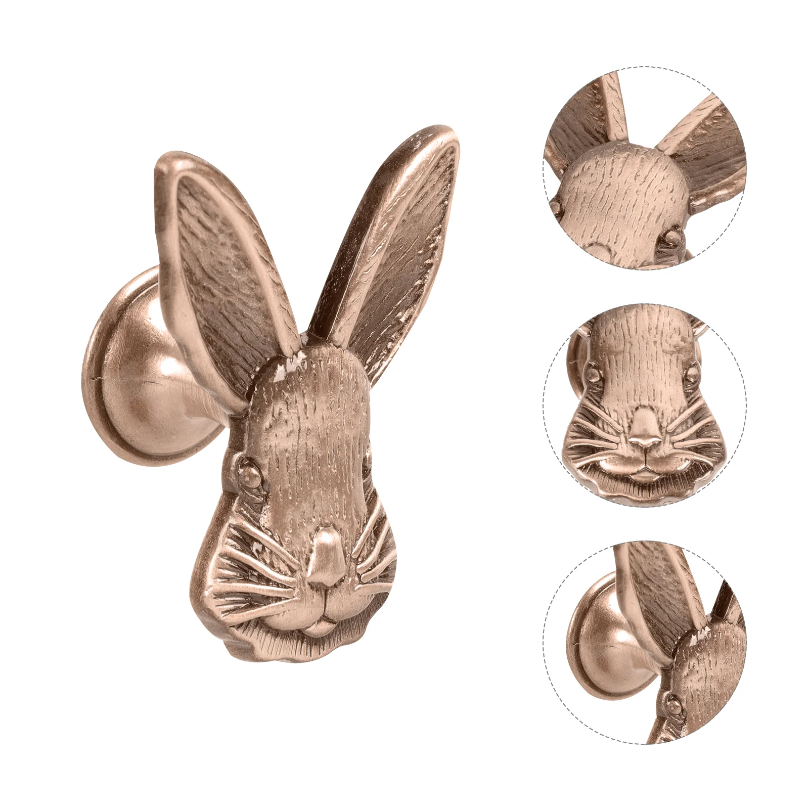 

2 Pcs Rabbit Drawer Knobs Wardrobe Pull Decorative Black Dresser Matte Shaped Zinc Alloy Vintage