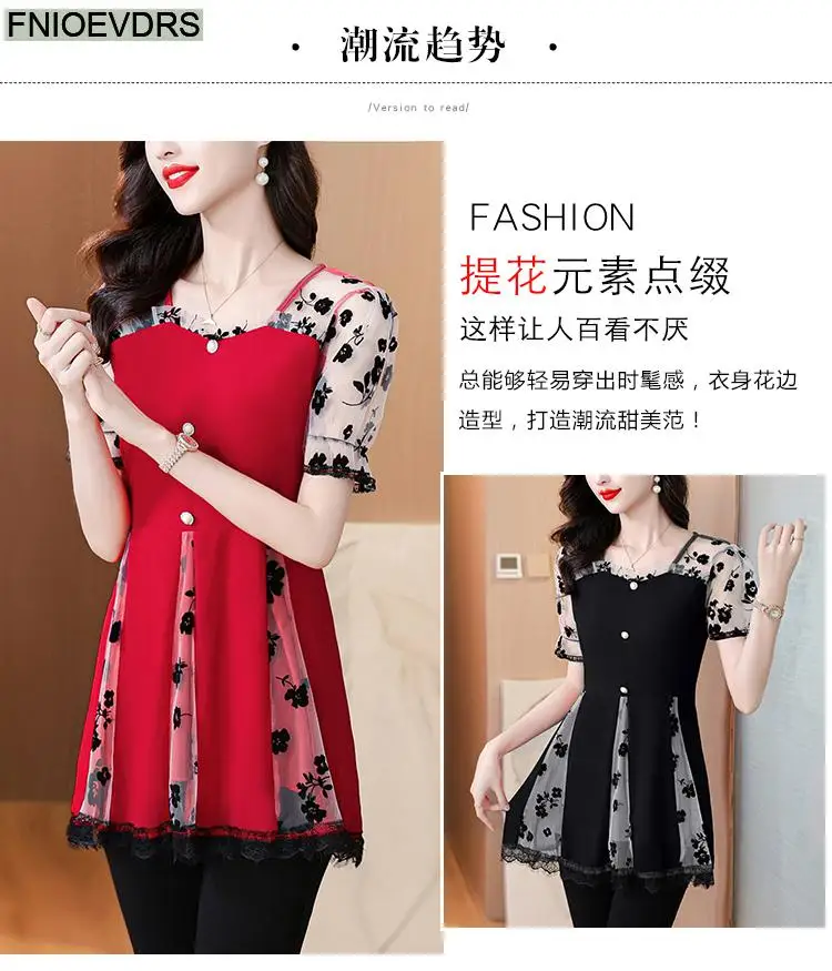 Hot Sales Autumn 2024 Women European Fashion Elegant Black Shirt Sheer Mesh Ruffles Casual Tunic Belly Peplum Tops And Blouses