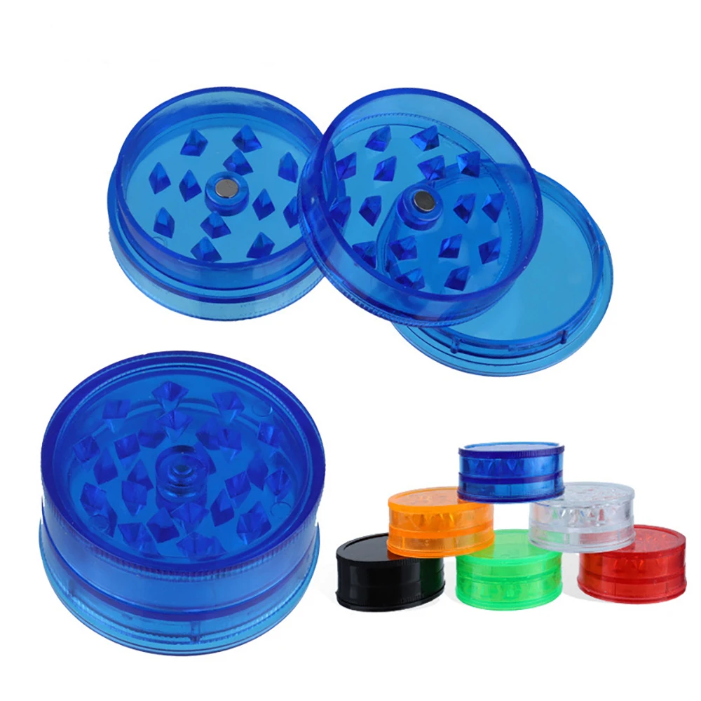 1/2/5Pcs 60mm 3 Layer Round Shape  Herb Grinder Tobacco Shredder Spice Mill Crusher Plastic Tobacco Grinder Smoking Accessories 5