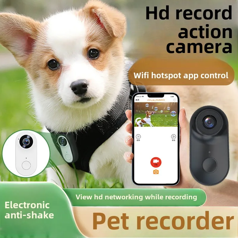 HD 1080P Dog Tracker Collar Cat Collars Camera Lightweight Sport Action Camera Video Photo Records Mini Body Cam Pet Supplies
