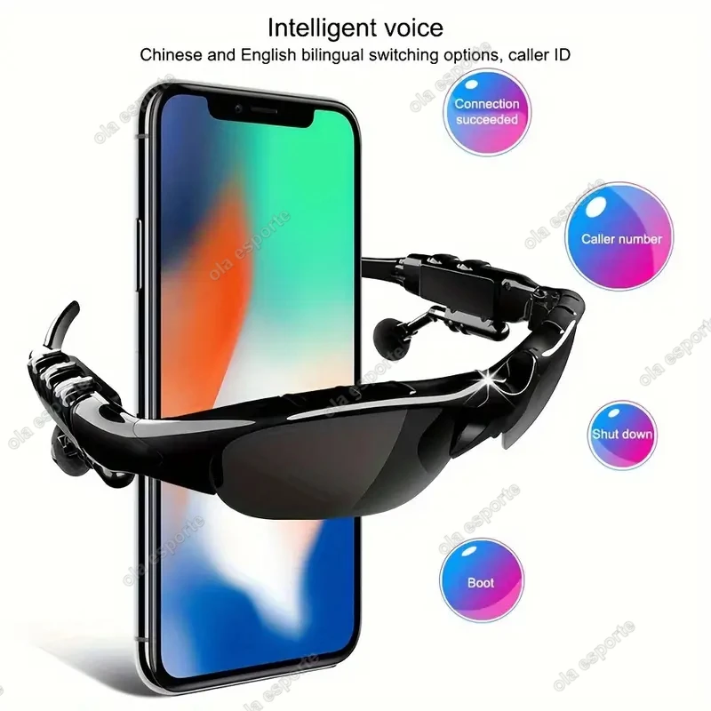 Sports Stereo Wireless Bluetooth Smart Glasses Call Cycling 5.0 Headset Phone Polarized Driving Sunglasses Riding Eyes Glasses