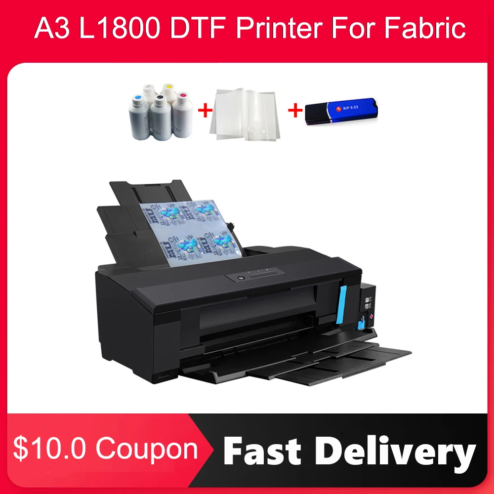 Imprimer En Noir Et Blanc Sans Cartouche Couleur Epson Imprimante DTF A3 pour Epson L1800 encre blanche imprimante DTF transfert  de chaleur Film PET L1800 imprimante DTF impression de Film de transfert |  AliExpress