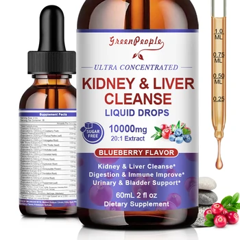 Kidney and Liver Cleanse Detox & Repair Drops with Milk Thistle, Kidney Support Supplement for Urinary Tract & Liver Support 1