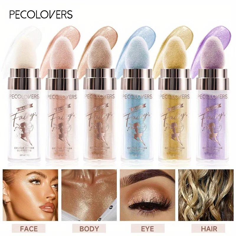 Pearlescent Fairy Powder Highlighter Stick Lasting Contouring Bronzer Illuminator Shimmer Face Body Glitter Stick Brighten Pen 3