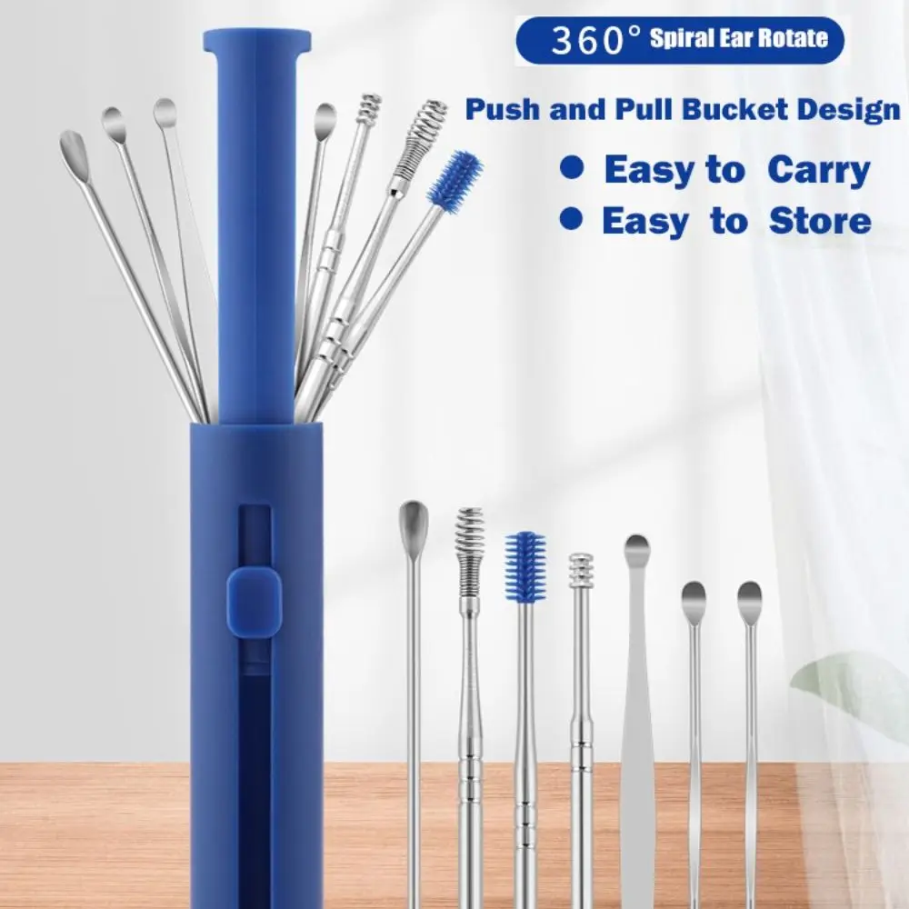 

7Pcs/set Stainless Steel Cleanning Massage Earwax Ear Curette Kit Ear Spoones Ear Care Tool Ear Wax Pickers