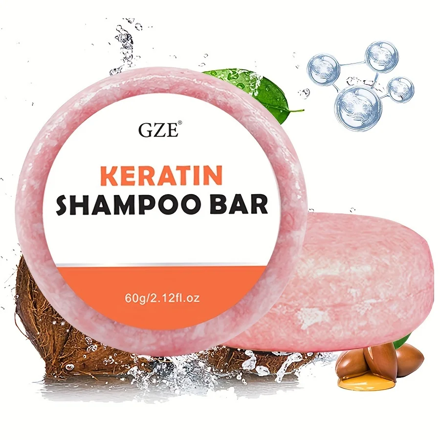 Sapone a barra con shampoo alla cheratina - Addensante da salone per capelli secchi, danneggiati, ricci, crespi, lisci o colorati - Formula anti-crespo - immagine 5
