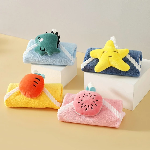 5 Pack Cute Hand Towels Microfiber Hanging Loop Children Hand Towel Animals  New