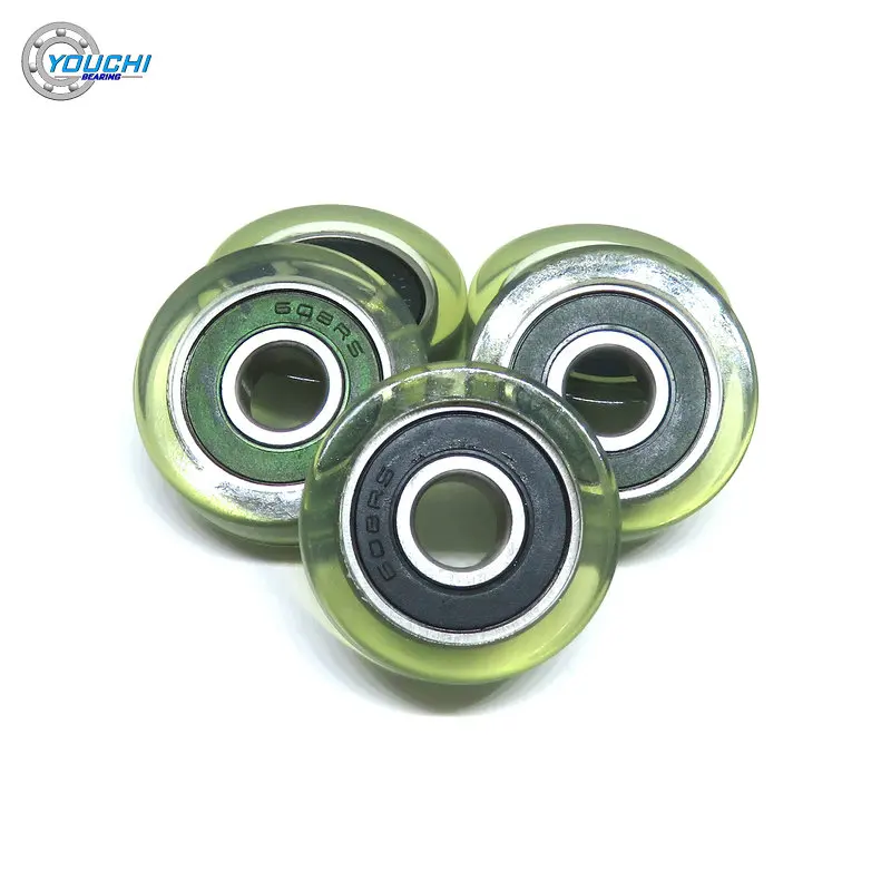 ローチャリ　パーツ 5pcs 8x28x10 PU Coated Roller With 608RS Bearing PU60828-10