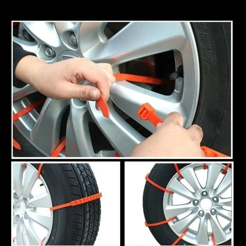 Car Plastic Anti-slip Chain Tire Anti-slip Ties 10PCS Snow Mud Emergency Chain For Cars Universal Lockout Artifact tire chains,car wheel anti skid pad