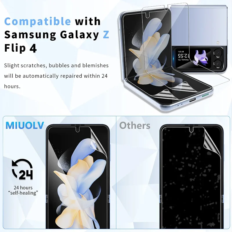 6in1 Hydrogel Film Screen Protctors for Samsung Galaxy Z Flip 3 Camera Lens Tempered Glass Protective Film for Galaxy Z Flip3