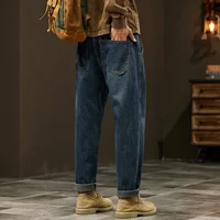 Jean 95% coton pour hommes, sarouel ample de haute qualité, mode Baggy décontracté, pantalon en Denim pour le travail en plein air, vêtements de marque pour hommes 4