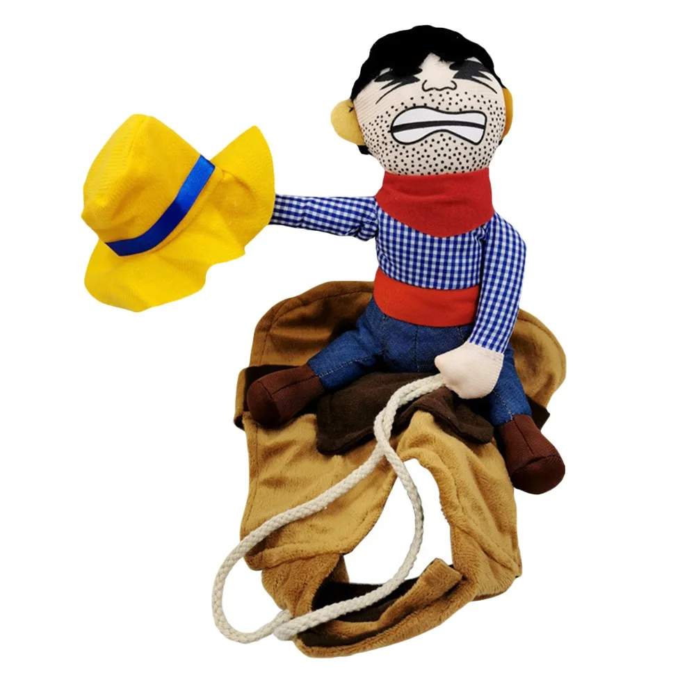 Cowboy Rider Dog Costume Halloween Pet Costumes for Small Medium Dogs Knight Style with Doll and Hat for Halloween Day Party pet clothes