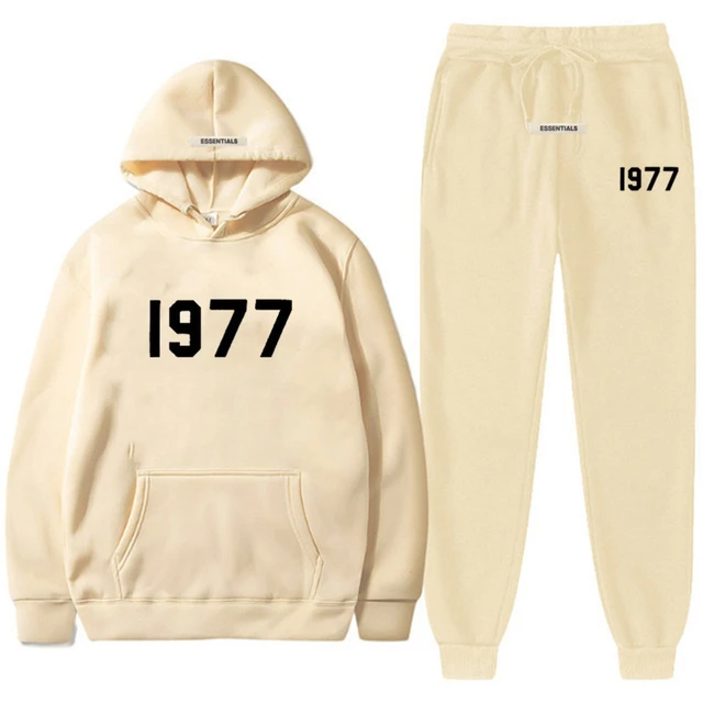 1977 Essentials Autumn Winter Men Women Sweatshirt Sweatpants Set