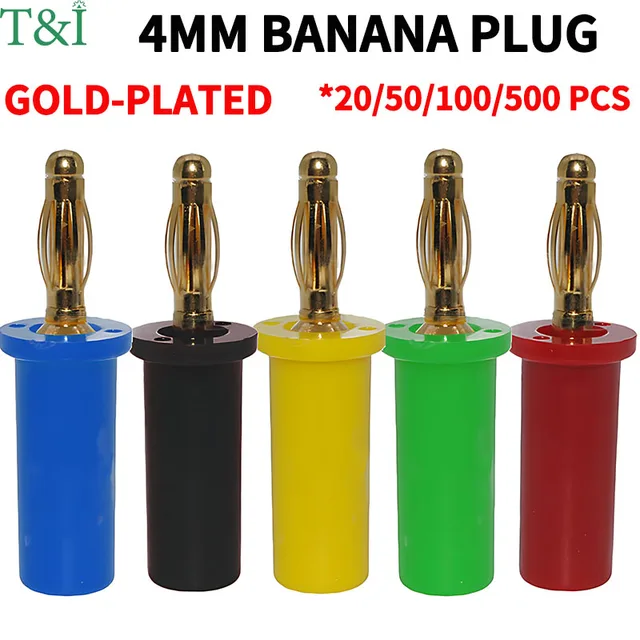 Pure Copper Gold-plated 4mm Banana Plug, Lantern Type, High Current 4mm Sound Box Speaker Wire, Banana Gold-plated Connector 1
