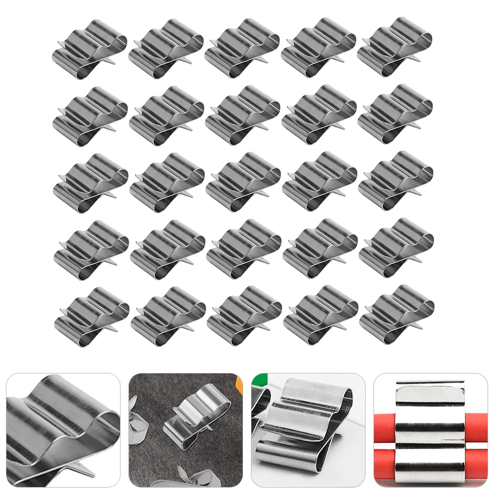 

50 Pcs Wire Clamp Cable Clip Trailer Clips Stainless Photovoltaic Cord Frame Wiring