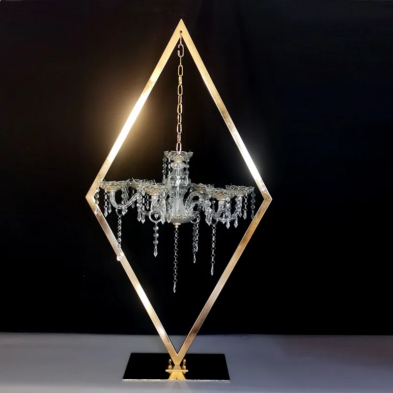 금속 Candelabra 아크릴 캔들 홀더 웨딩 테이블 중앙 장식품 꽃 스탠드 꽃병 도로 리드 파티 장식, 10 피스