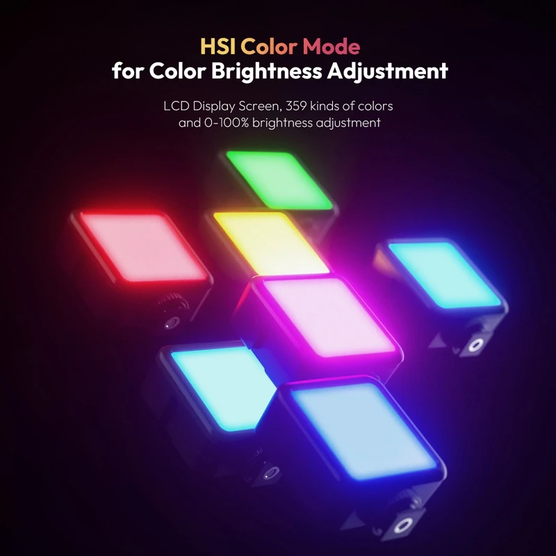 Ulanzi VL49 RGB 풀 컬러 LED 비디오 라이트 2500K-9000K 800LUX 자기 미니 필 라이트 확장 3 콜드 슈 2000mAh Type-c 포트