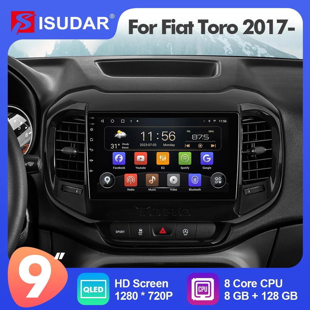 

9 Inch Isudar Android 12 Car Radio For Fiat Toro 2017- Carplay Auto Multimedia Player Stereo GPS No 2din