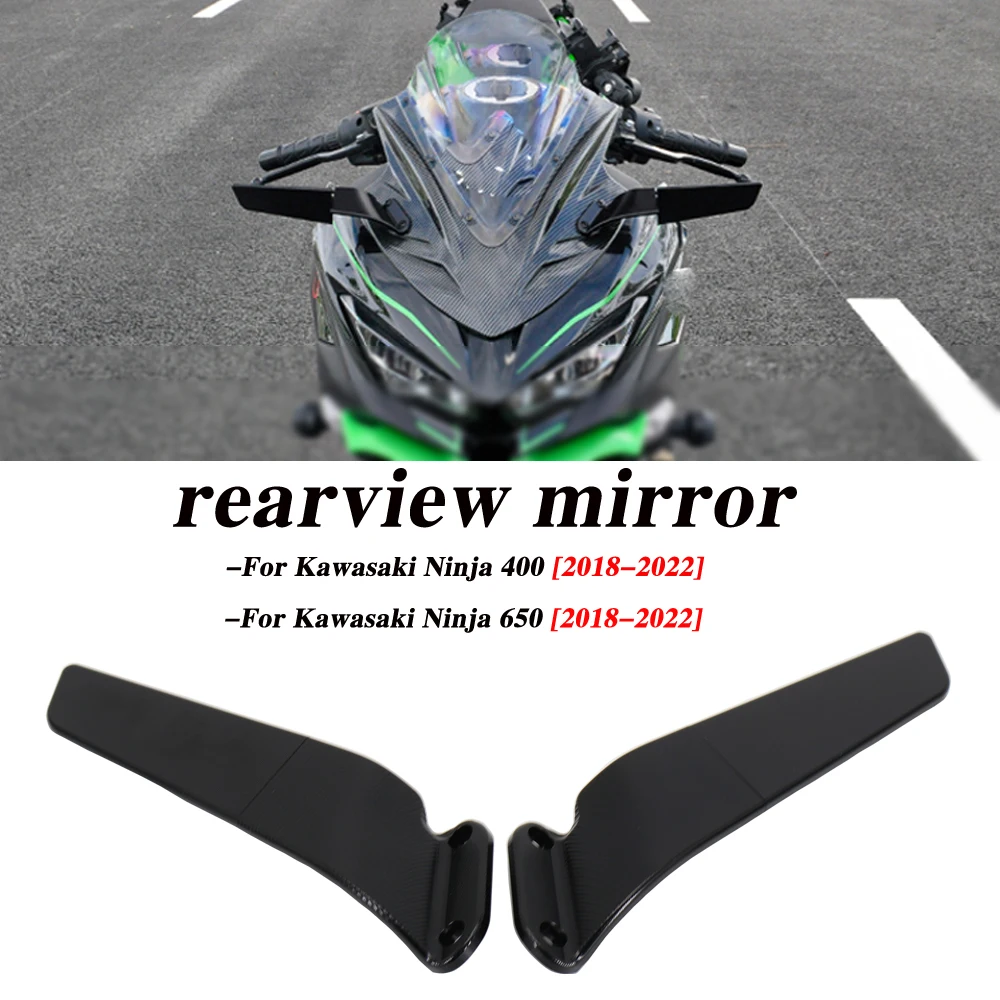 

Rearview Mirrors Wind Wing Adjustable Rotating Side Mirror Winglet For KAWASAKI Ninja 400 NINJA 650 2018 2019 2020 2021 2022