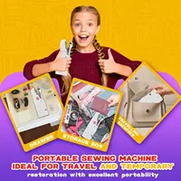 Portable Mini Electric Sewing Machine Handheld Sewing Machine with Bobbin for Needlework Handwork Home Travel Sewing Accessories 2
