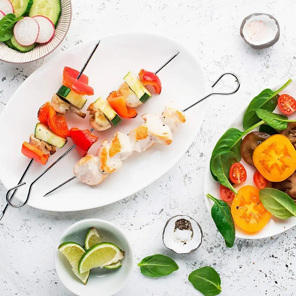 Round Steel Air Fryer Rack Versatile Double Layer Rack With Skewers Airfryer Accessories Baking Tray Air Fryer Holder