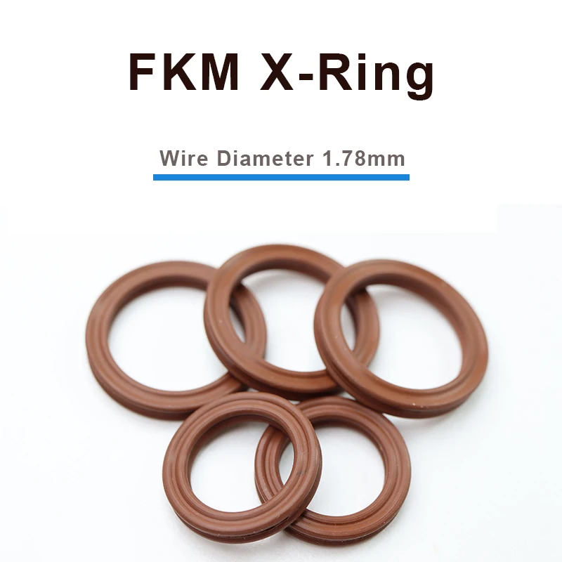 

FKM X-Ring Brown Fluorine Rubber Oil Sealing Washer For Hydraulic Cylinders Piston Rods ID 2.9-133.07mm CS 1.78mm