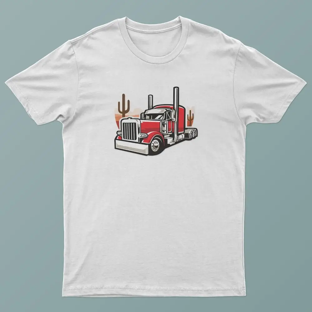 

Футболка унисекс с рисунком полугрузовика, повседневная и стильная футболка большого размера