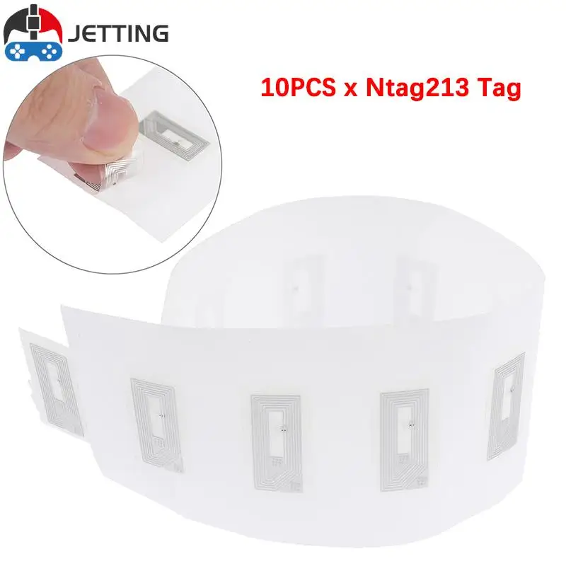 

Hot Sale 10Pcs NFC Chip Ntag213 Sticker Wet Inlay 2*1cm 13.56MHz RFID NTAG213 Label Tag New