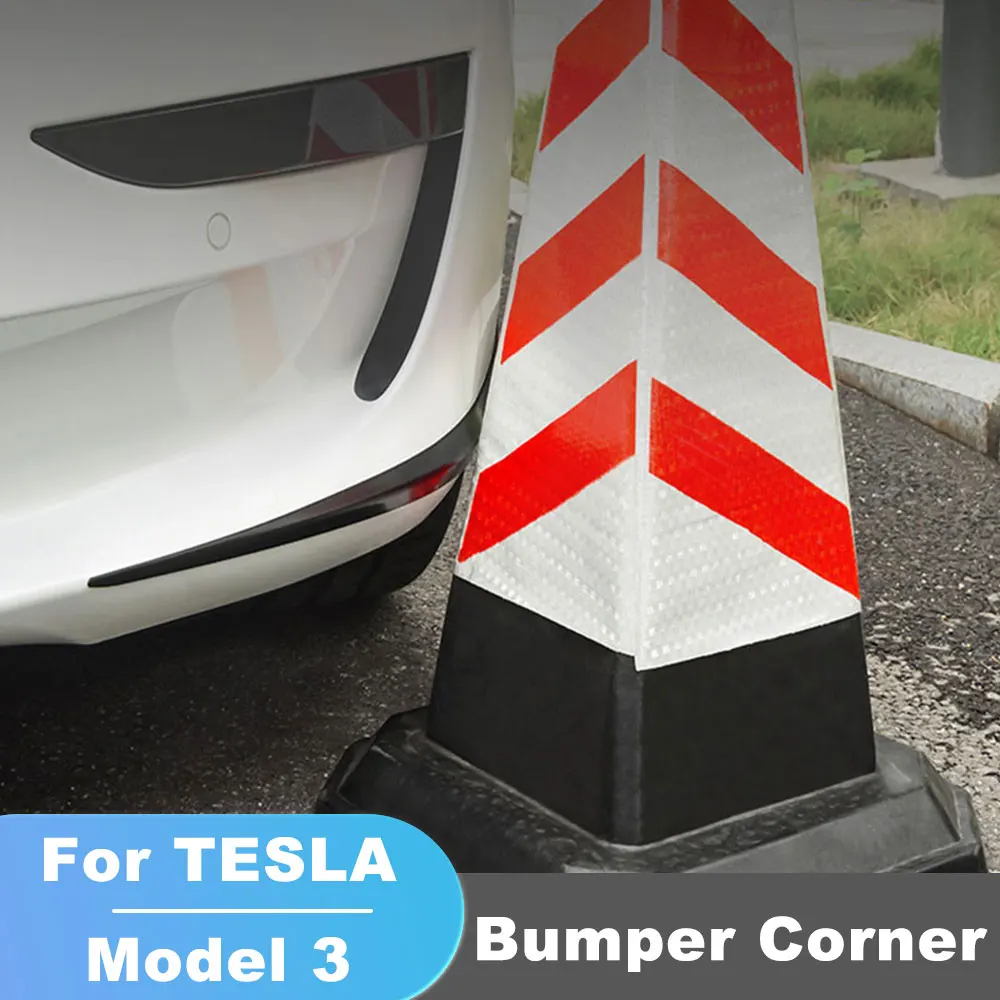 Front Bumper Corner Protect Trim For Tesla Model 3-Anti-Collision Stainless steel Strip Decoration Sticker