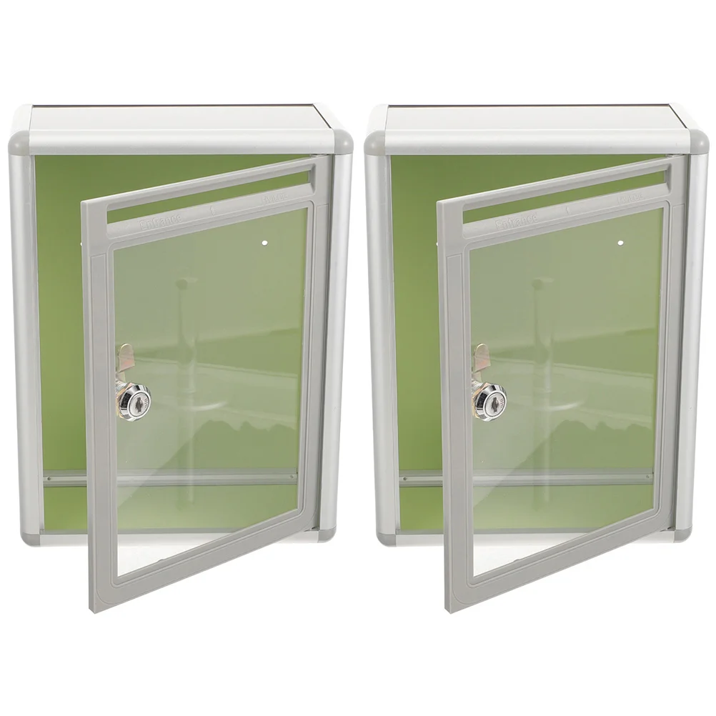 

Wall Mount Suggestion Boxes 2Pcs Post Box Metal Mailbox Lock Fundraising Donation Box Collection Box Ballot Box Locking Letter