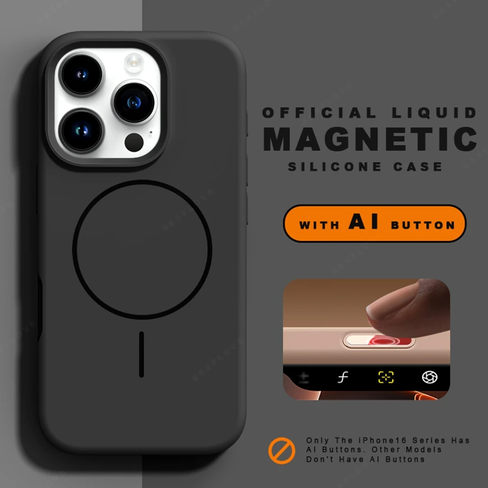 Premium Silicone Magnetic Phone Case with Wireless Charging Compatibility