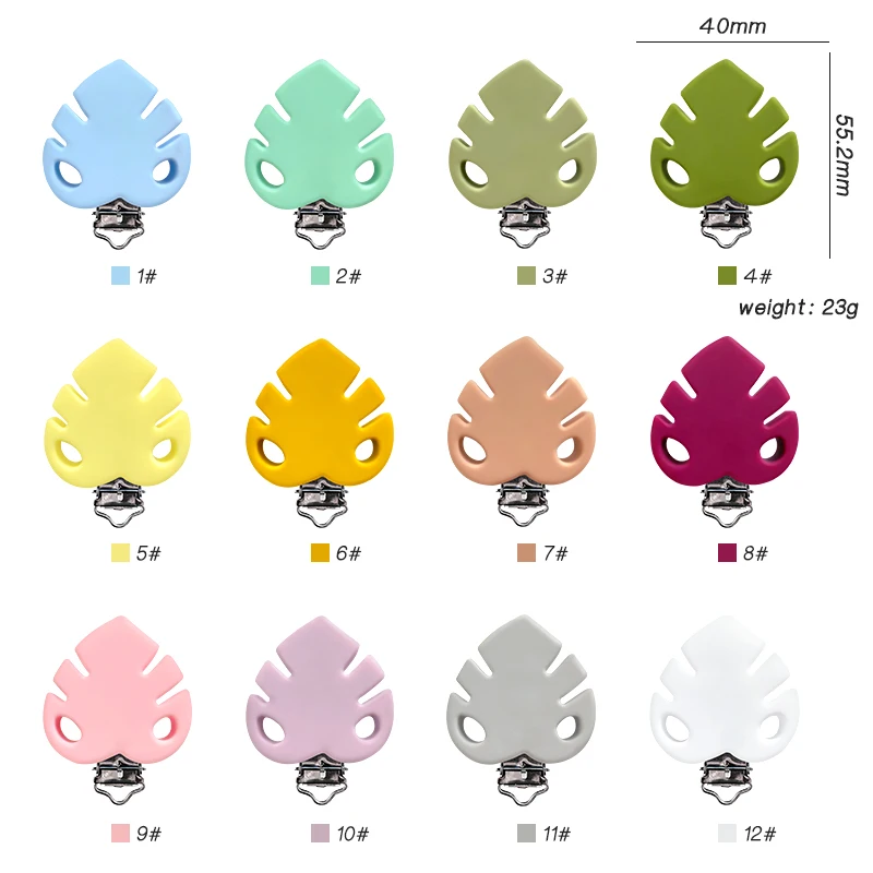 1pcs Perle Silicone Leaves Shaped Clips BPA Free DIY Baby Soother Nursing Dummy Draft Teethiing Toys Clips Teething Toys Silicone Teething Toys Baby Teething Toys