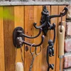 Cast Iron Hook Fold Multi-storey Multi Angle Wall Hook Decoration Courtyard Garden Wall Mounted Multi Functional Metal Hook 1