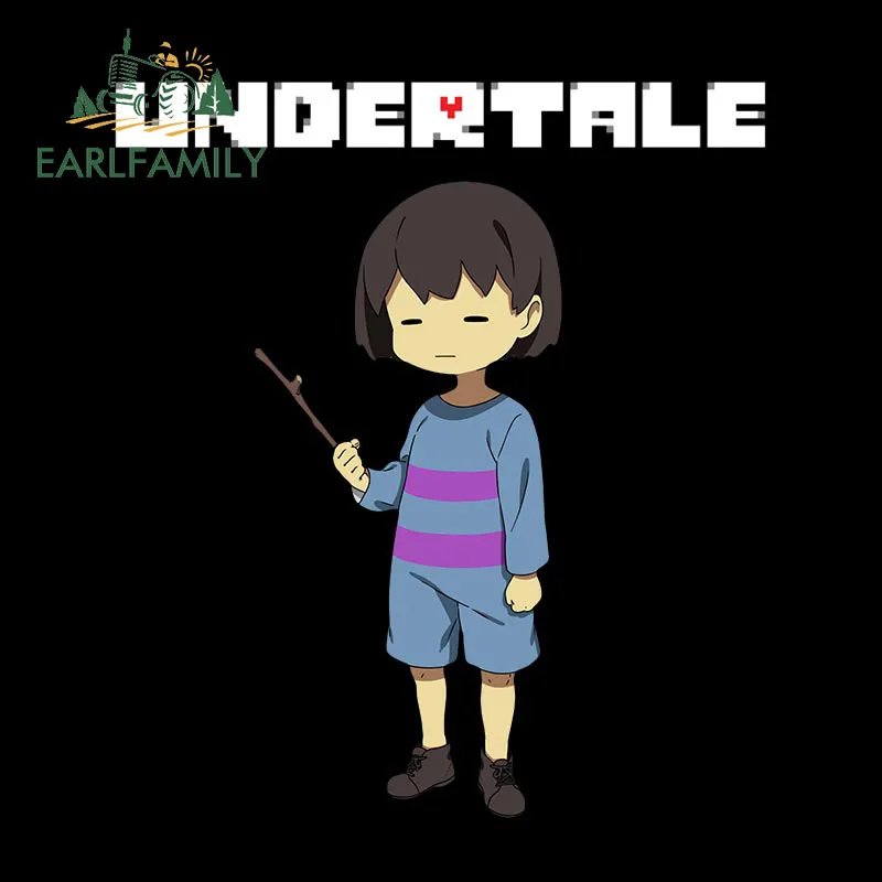 

EARLFAMILY 13 см x 6,3 см для Undertale фриск, автомобильные наклейки, аниме, водонепроницаемая искусственная кожа, креативный бампер, декор для ноутбука