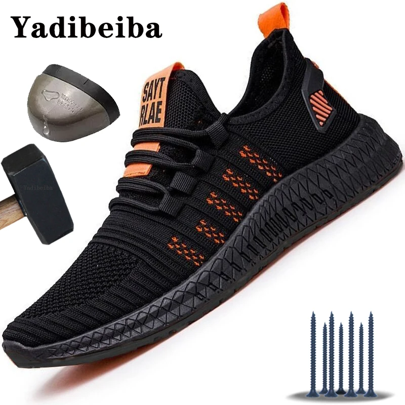 Work Safety Shoes Summer Breathable Men Air Cushion Work Protective Shoes Sneakers Anti-Puncture Male Steel Toe safety shoes,men shoes