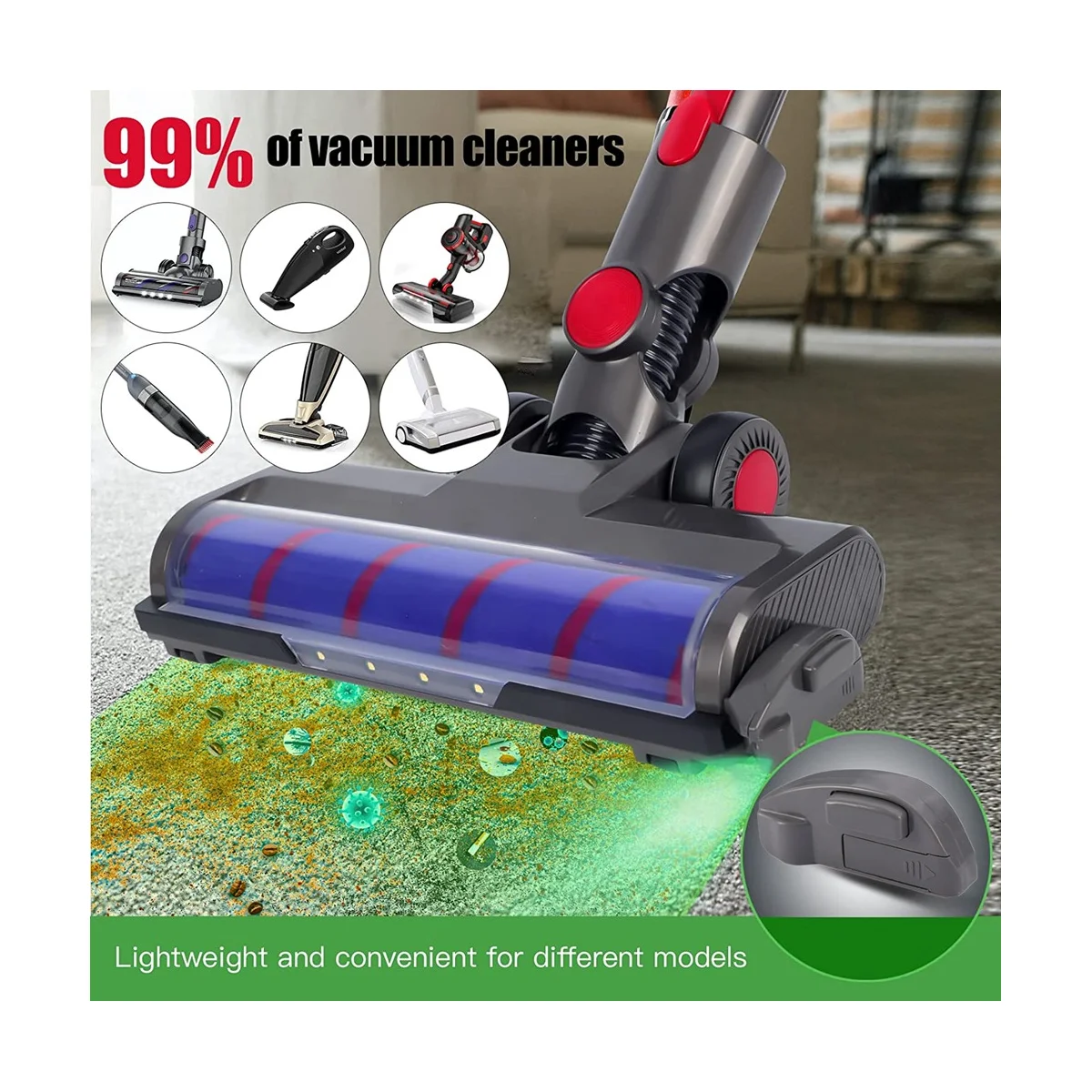 LED Dust Display Lamp for Hidden Dust & Pet Hair - Vacuum Cleaner Accessory for Home & Pet Shops