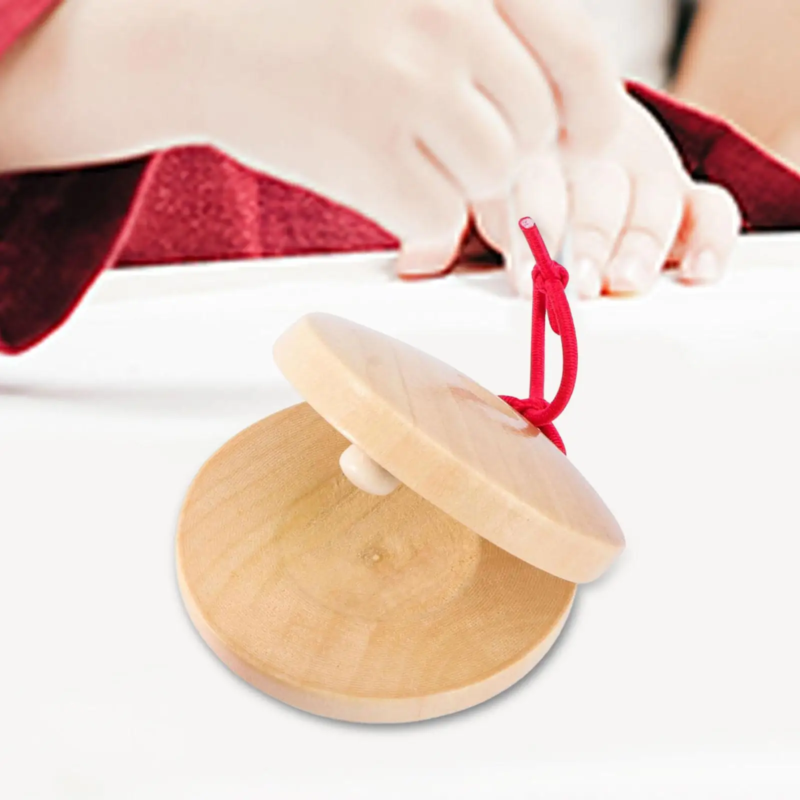 Wooden Finger Castanet DIY Percussion Toy for Classroom Festival Nursery