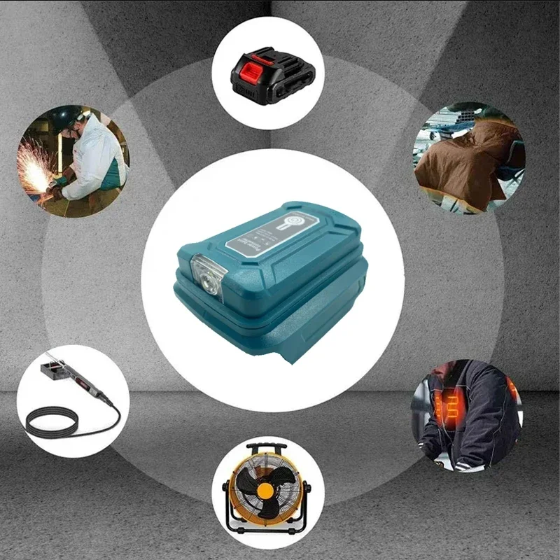 Portable LED Light with Dual USB Li-ion Battery Adapter