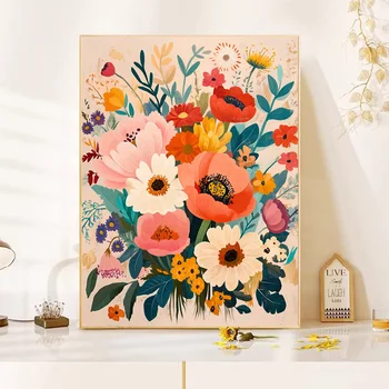 GATYZTORY Diy Picture Paint By Numbers For Adults Flowers Painting By Numbers Handmade Wall Art For Adults Home Decor 1