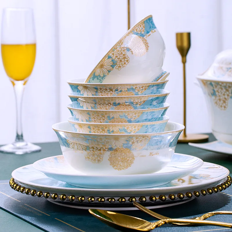 Ensemble de vaisselle en céramique, assiette et tasse, dégradé de couleur,  vaisselle, bol chinois, récipient élégant pour aliments, ustensiles de  cuisine - AliExpress
