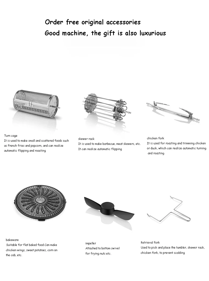 Multifunction Air Fryer 360° Rotary Oilfree Pilore