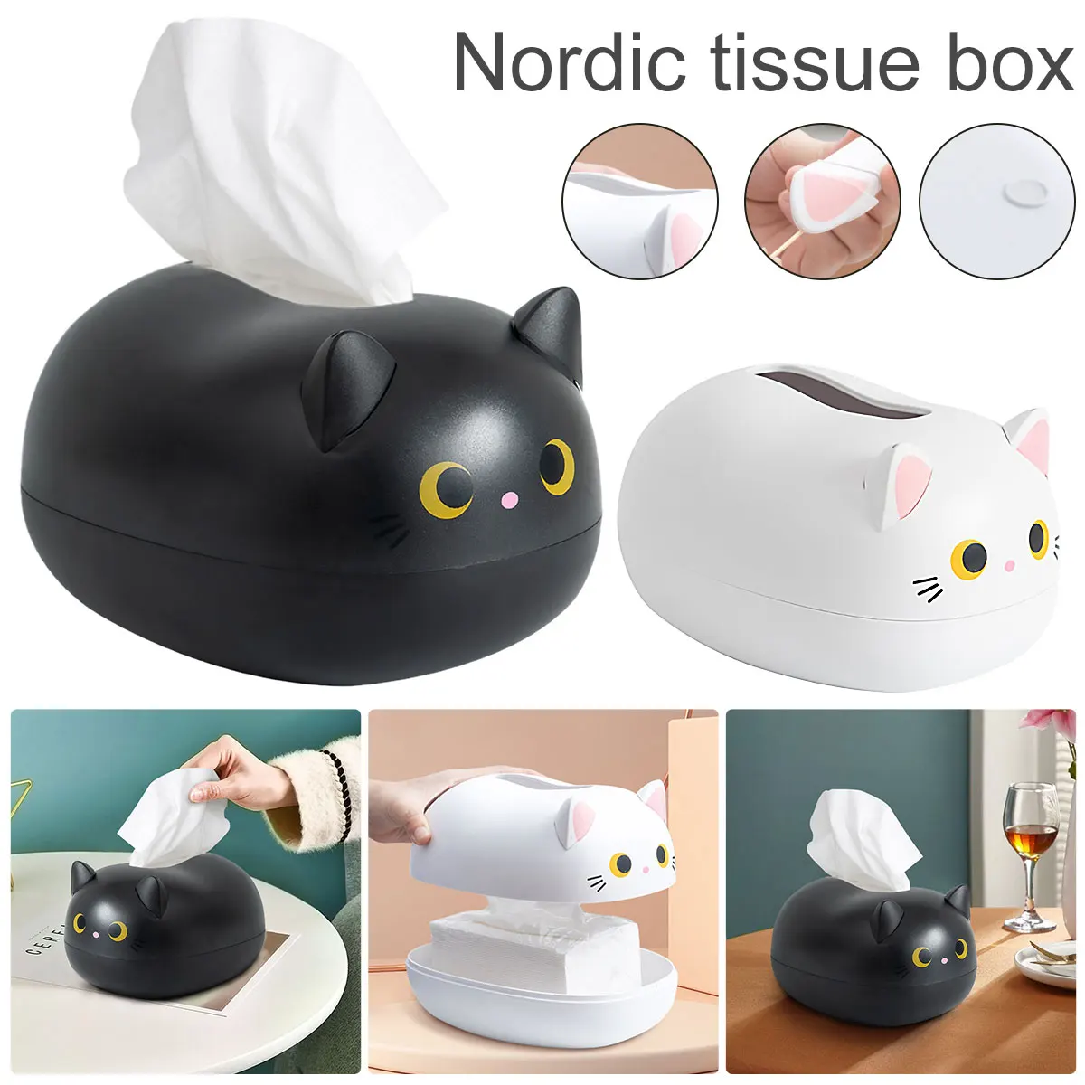 Tissue Box Cute Cat Tissue Box Napkin Storage Box Nordic Style Home