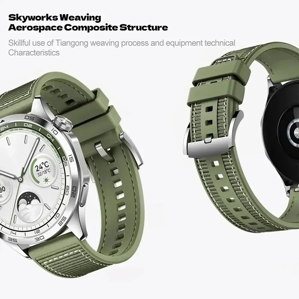 22mm Nylon Watch Bands For HUAWEI WATCH Silicone Band GT 4 46mm Watch 4 Pro GT 3 2 Pro Samsung Galaxy Watch 6 5 4 Wristbands